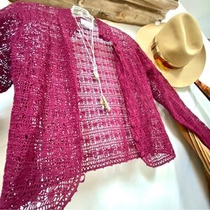 April Corner knit crochet boho cardigan w prairie country vibe